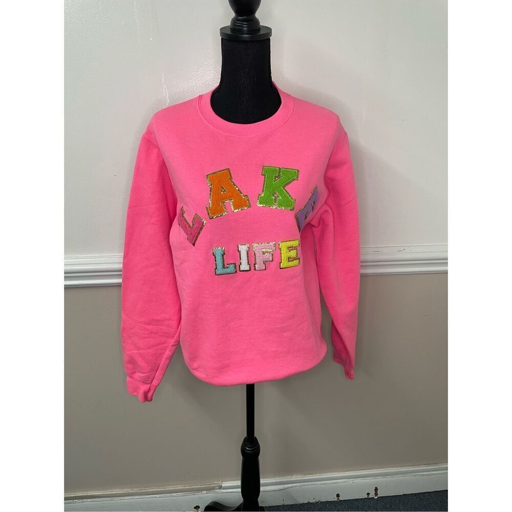 Lake Life Hot Pink Sweatshirt Size Small